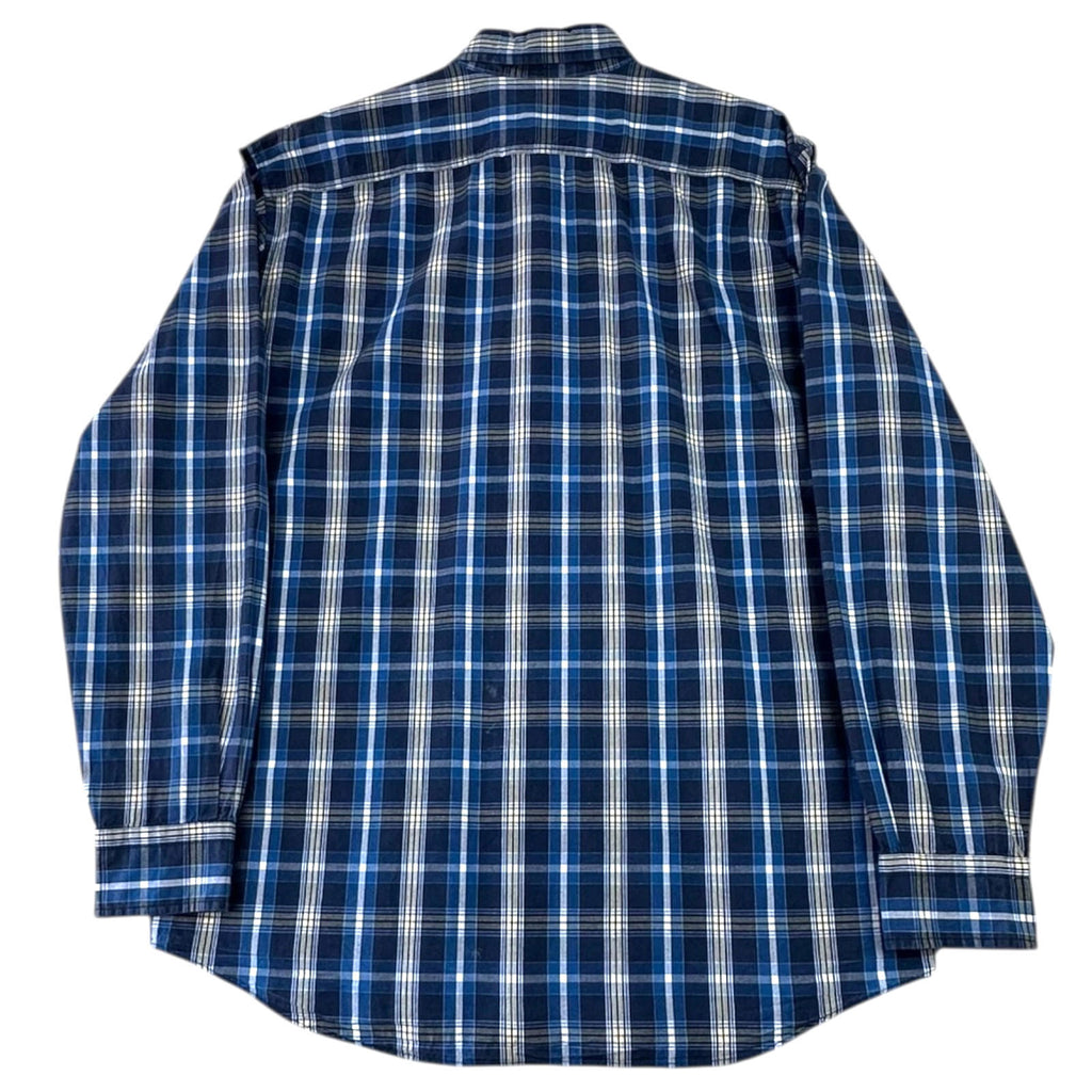 Nautica Shirt Men's UK Size L Blue Striped Long Sleeve Pockets Buttondown Collar