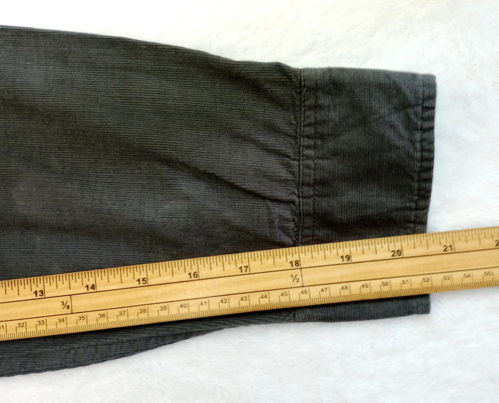 7 Diamonds Corduroy Shirt Men's UK Size XL Grey Long Sleeve Pocket 100% Cotton