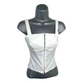 Pretty Little Thing White Vest Top Hook & Loop Front Women's UK Size 8 Stretch