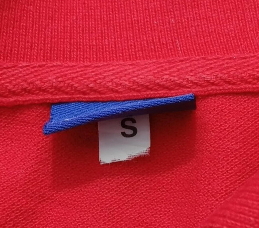 Asics Polo Shirt Men's UK Size S Red Short Sleeve Embroidered Logo Cotton Blend