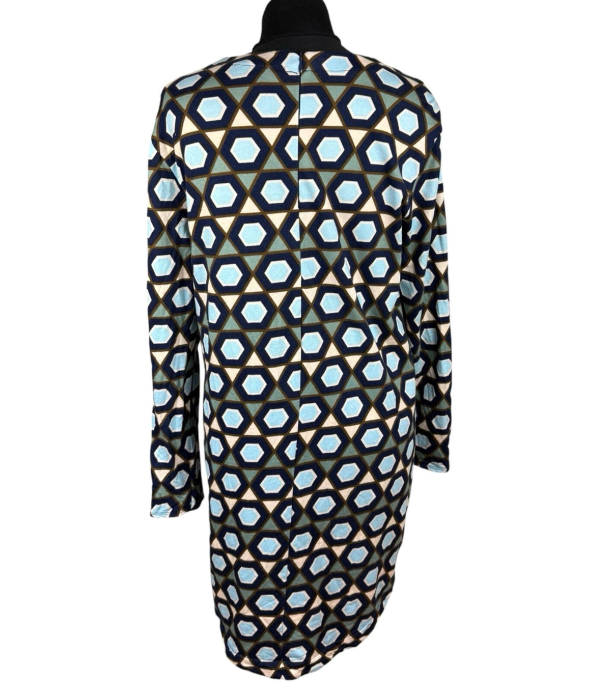 H&M Long Sleeve Mini Dress Women's UK Size M Geometric Retro Print