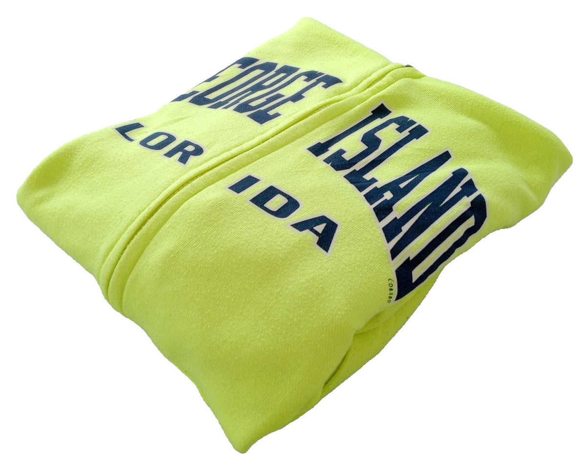 Exist Miami Yellow St George Island Hoodie Men's UK Size S Yellow Jersey Hooded Pockets Zip Front