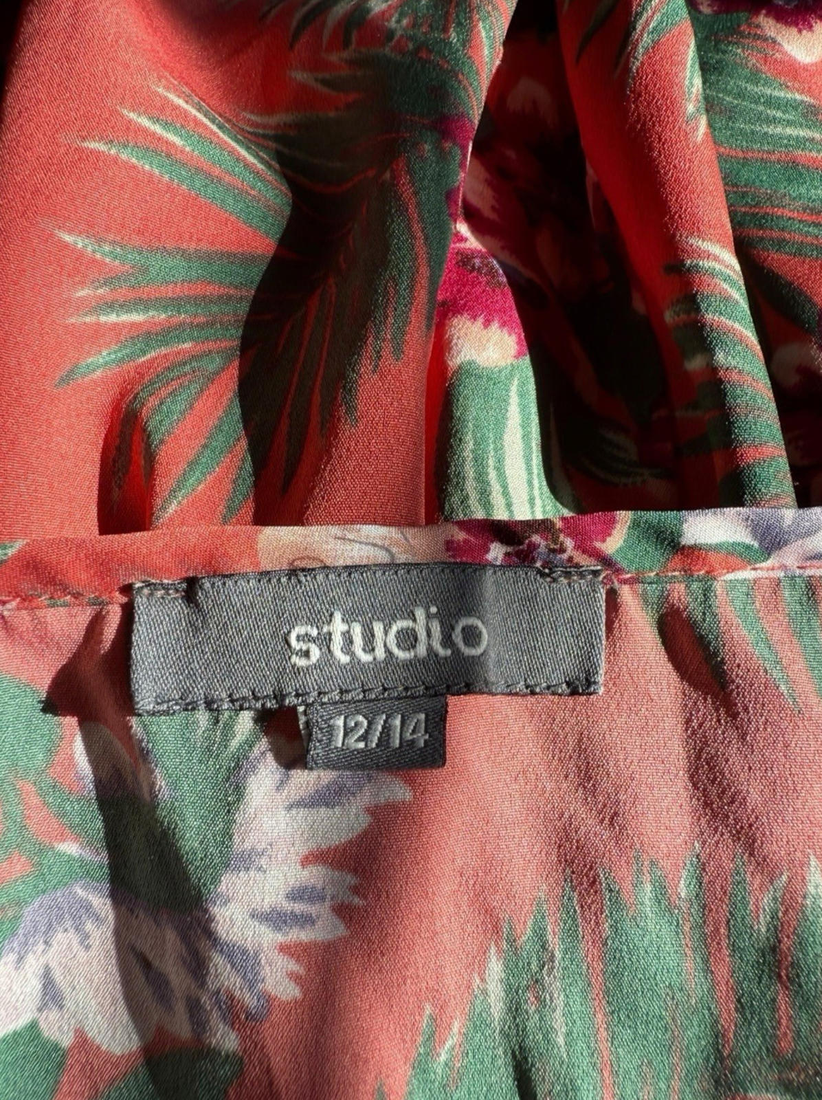 Studio Red Floral Playsuit Spaghetti Strap Women's UK Size 12 Summer