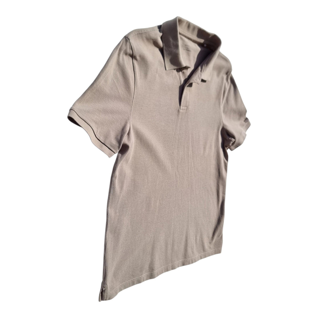 Marks & Spencer Tan M&S Polo Shirt Men's UK Size L Beige Sand Short Sleeve 100% Cotton 41-43" Chest
