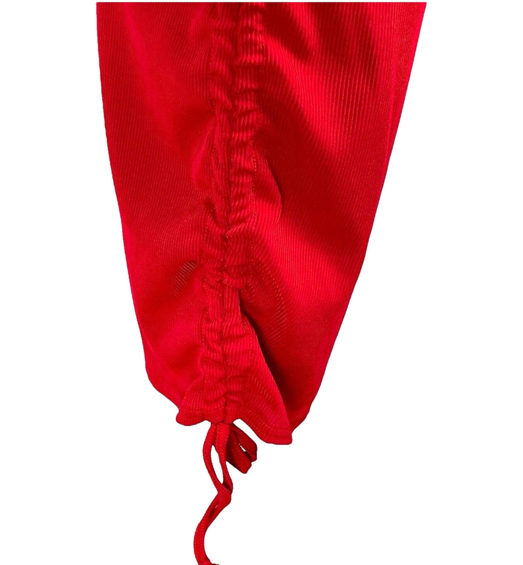 Pretty Little Thing Rib Body Con Dress Red Midi Women’s UK Size 8