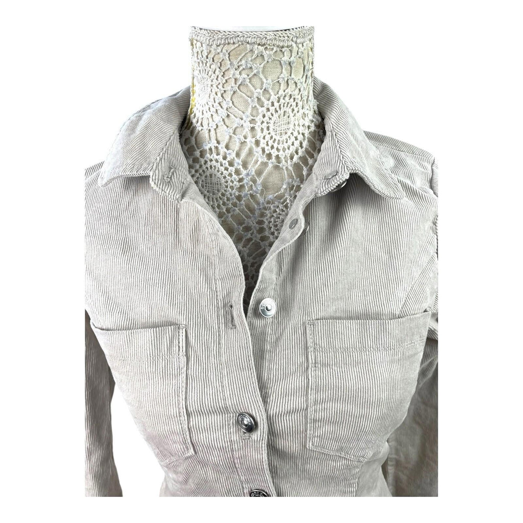 Divided Beige Corduroy Shirt Dress Mini Collared Women's UK Size 8