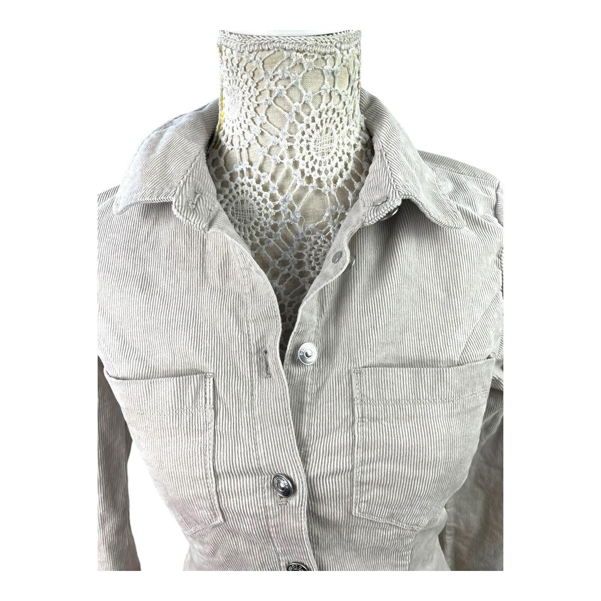 Divided Beige Corduroy Shirt Dress Mini Collared Women's UK Size 8