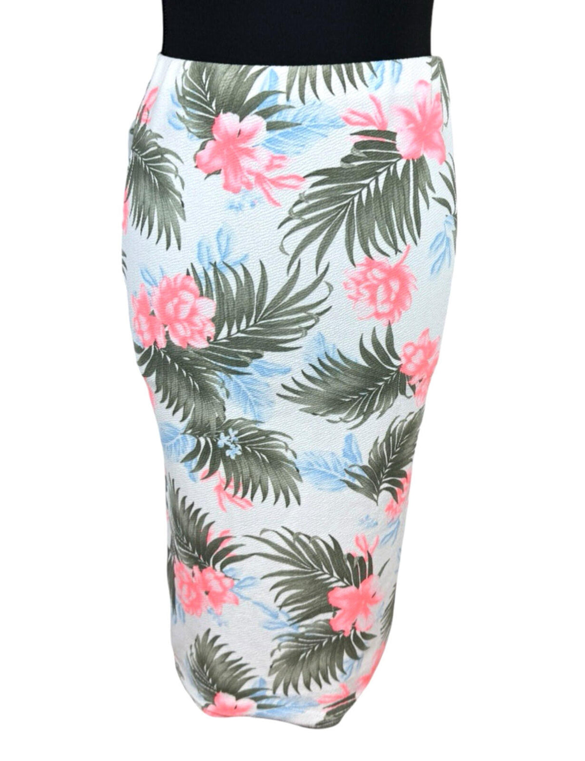 New Look Pencil Skirt Women's UK Size 10 High Waist Stretch Tropical Print