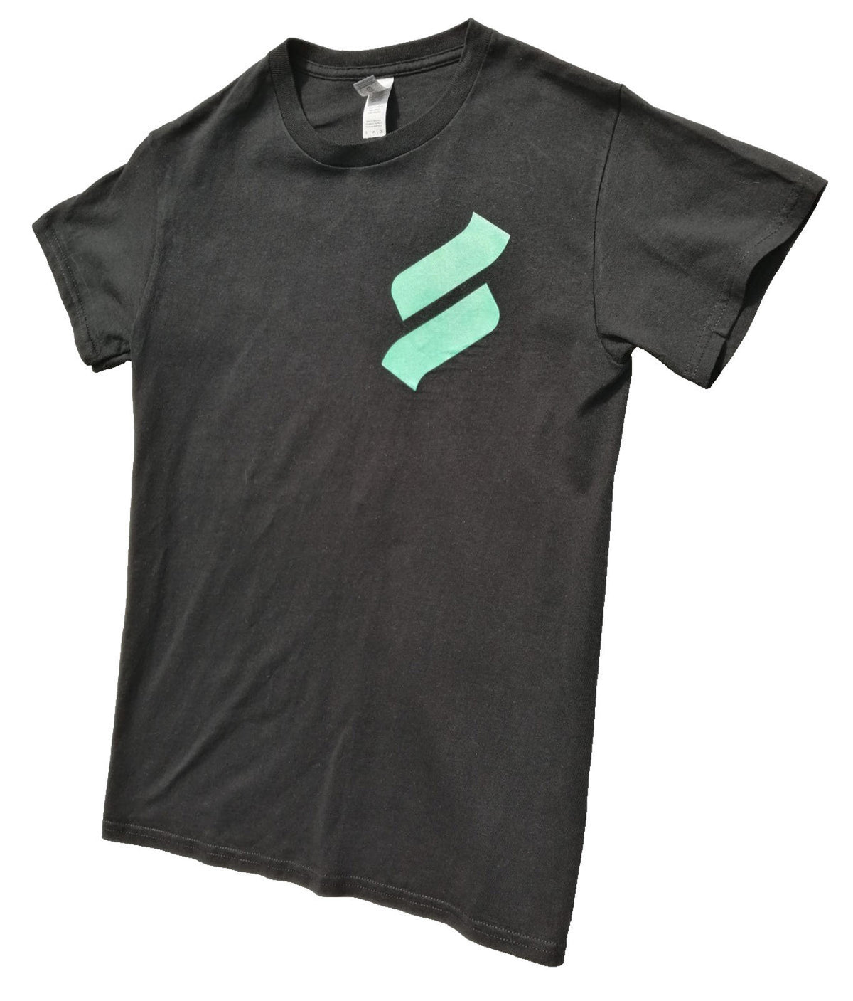 Gildan Black Front Commun Graphic Print T-Shirt Men's Size S Black Crew Neck 100% Cotton