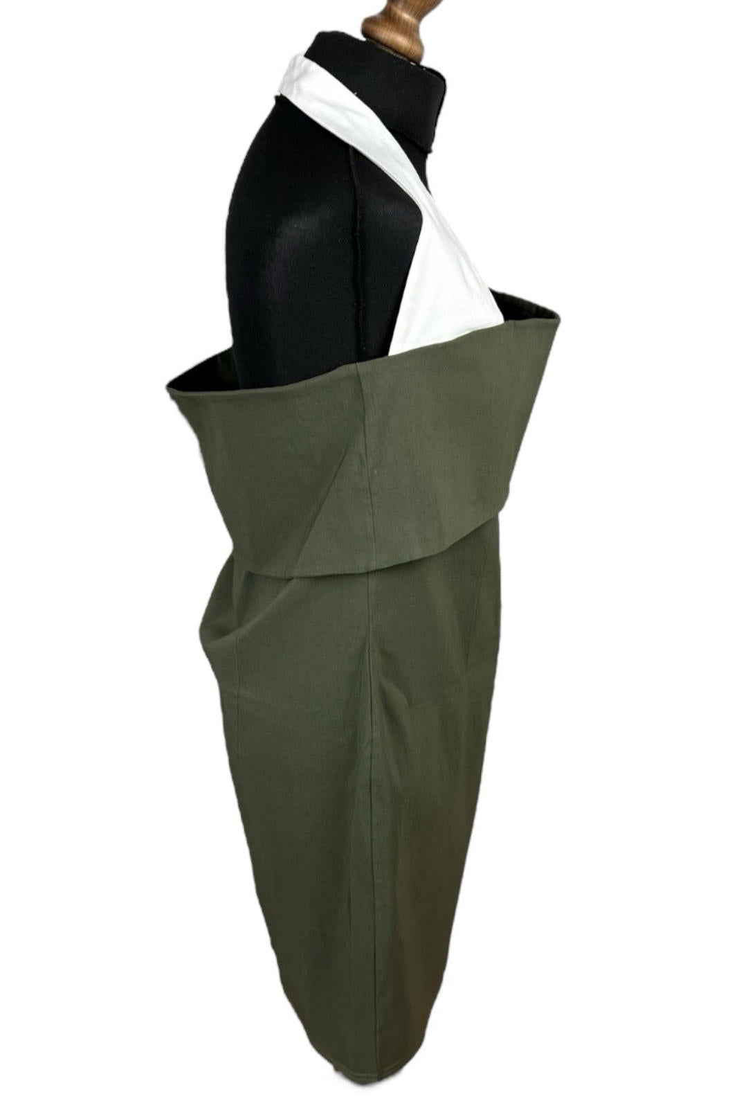 Khaki Green Bodycon Dress Mini Halterneck Women’s UK Size 18