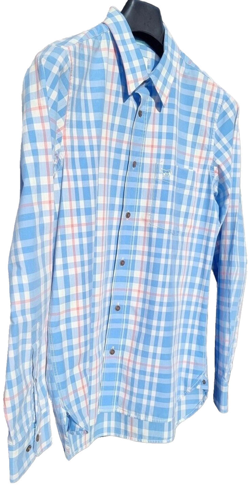 Kingsley Heath Muscle Shirt Men's UK Size M Check Soft Touch Luxury Long Sleeve