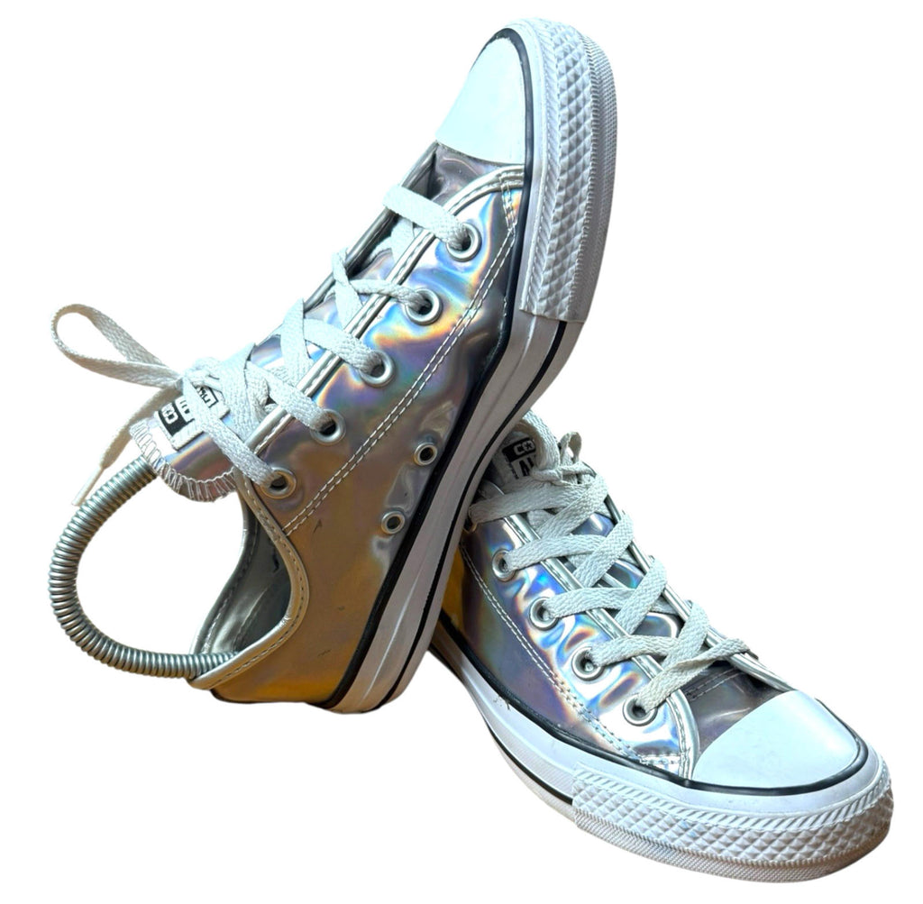 Converse All Star Low Top Sneakers Irredescent Lace Up UK Size 4