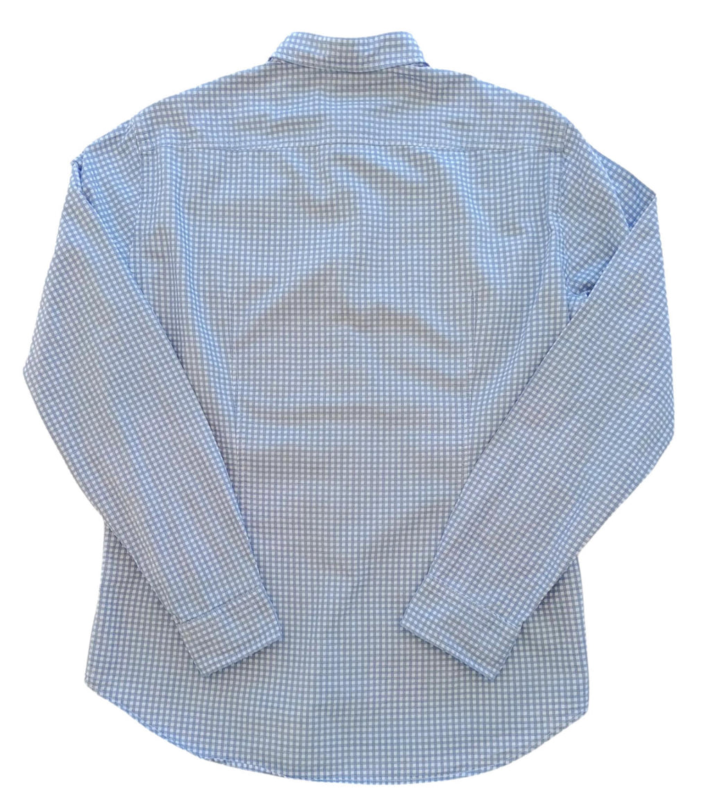 Hugo Boss Blue Hugo Boss Shirt Men's UK Size M Long Sleeve Blue Check 100% Cotton Pocket Modern