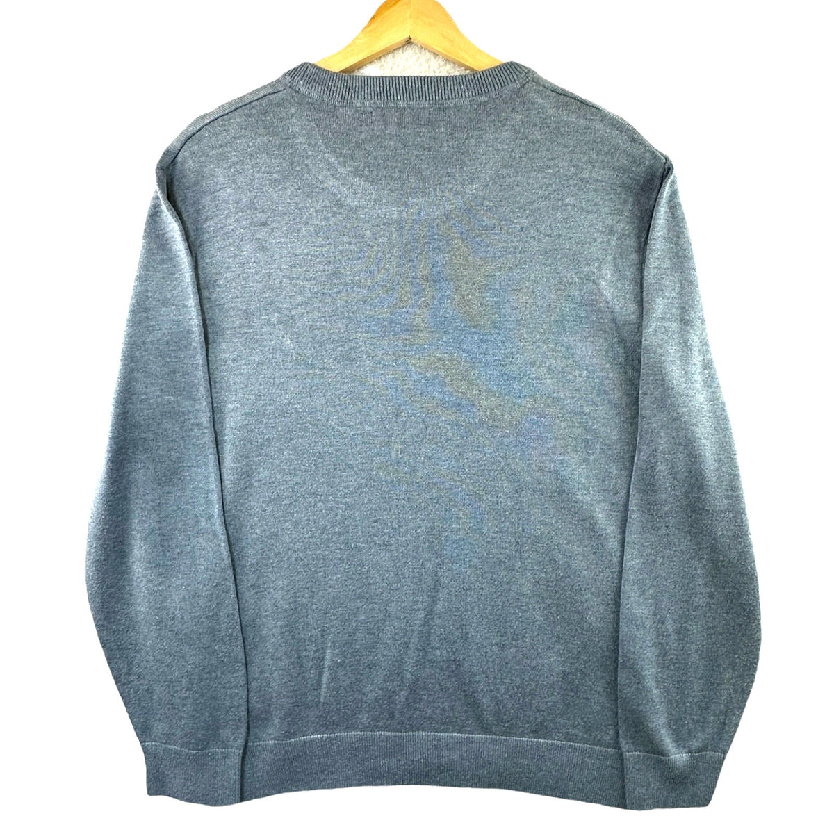 Nautica LightBlue Nautica Jumper Men's UK Size L Blue Long Sleeve Crew Nexk Striped Collar Logo