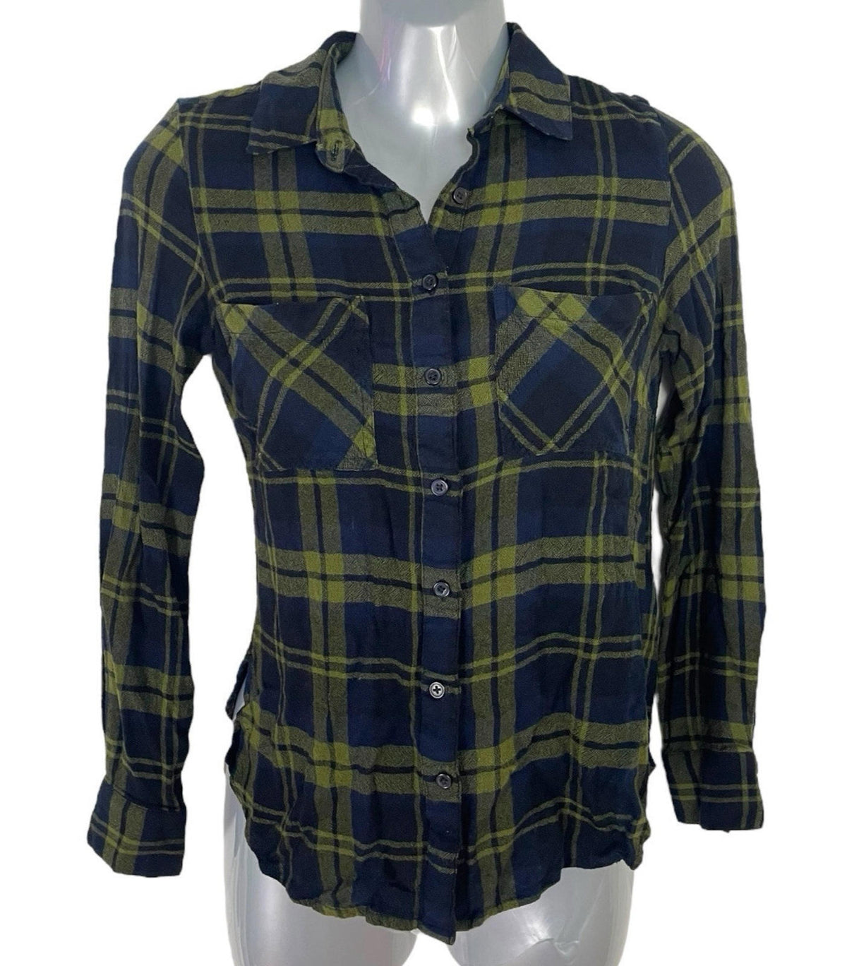 Check Shirt New Look Navy And Green Women’s UK Size 6