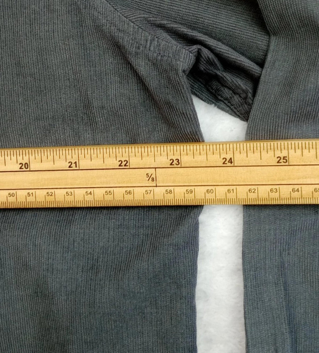 7 Diamonds Corduroy Shirt Men's UK Size XL Grey Long Sleeve Pocket 100% Cotton
