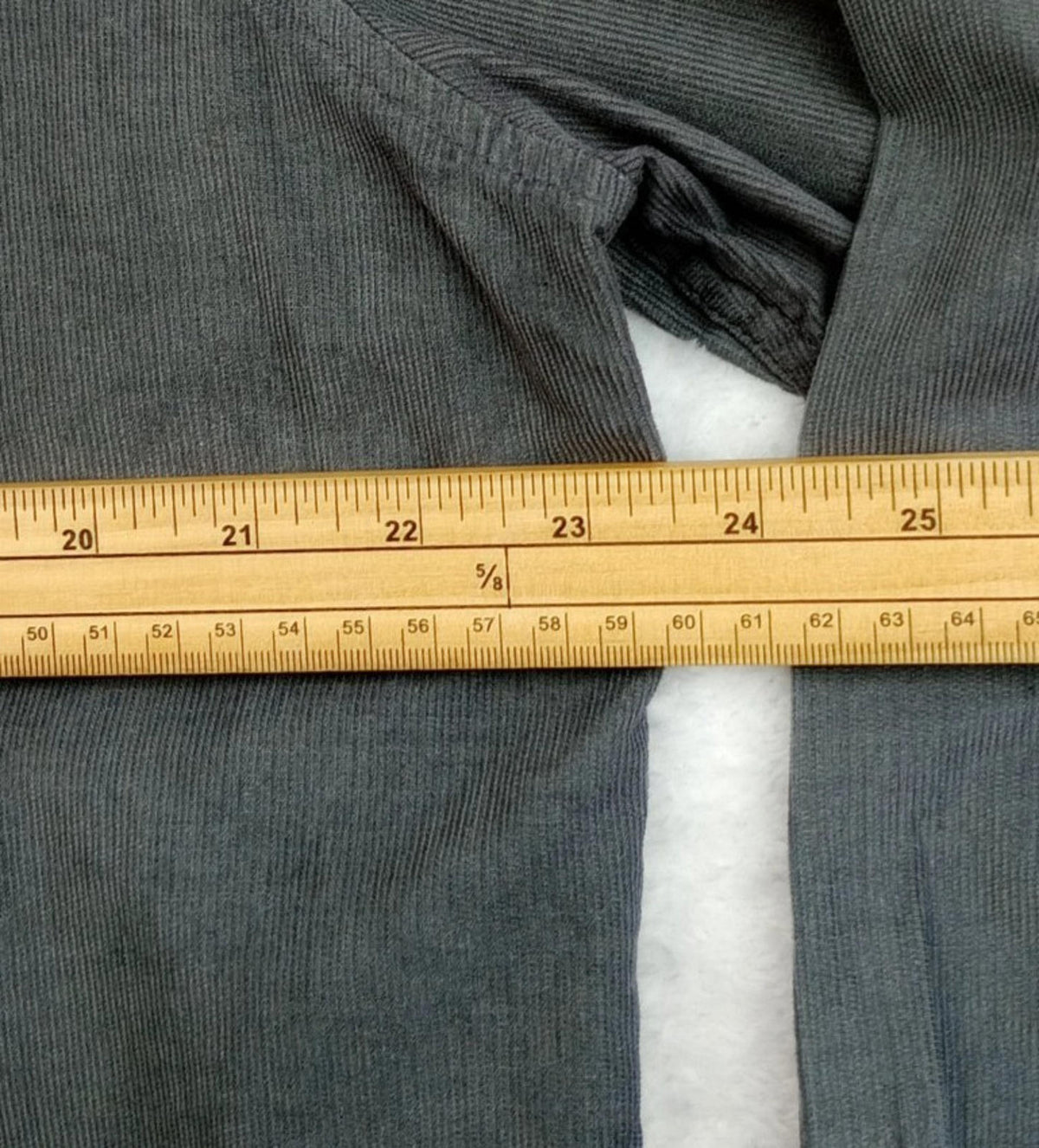 7 Diamonds Corduroy Shirt Men's UK Size XL Grey Long Sleeve Pocket 100% Cotton