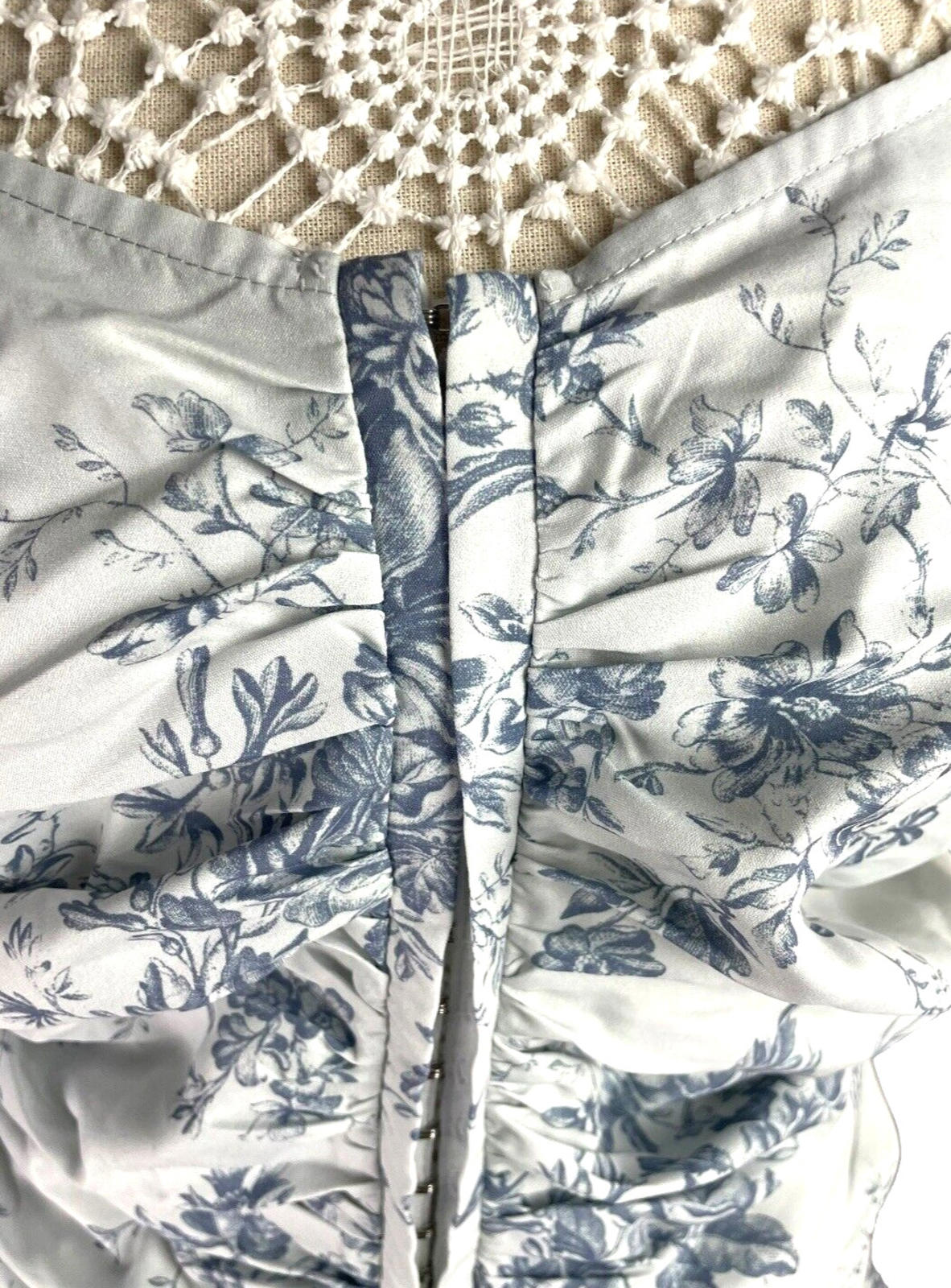Pretty Little Thing Pale Blue Corset Mini Dress Ruffles Women's UK Size 16