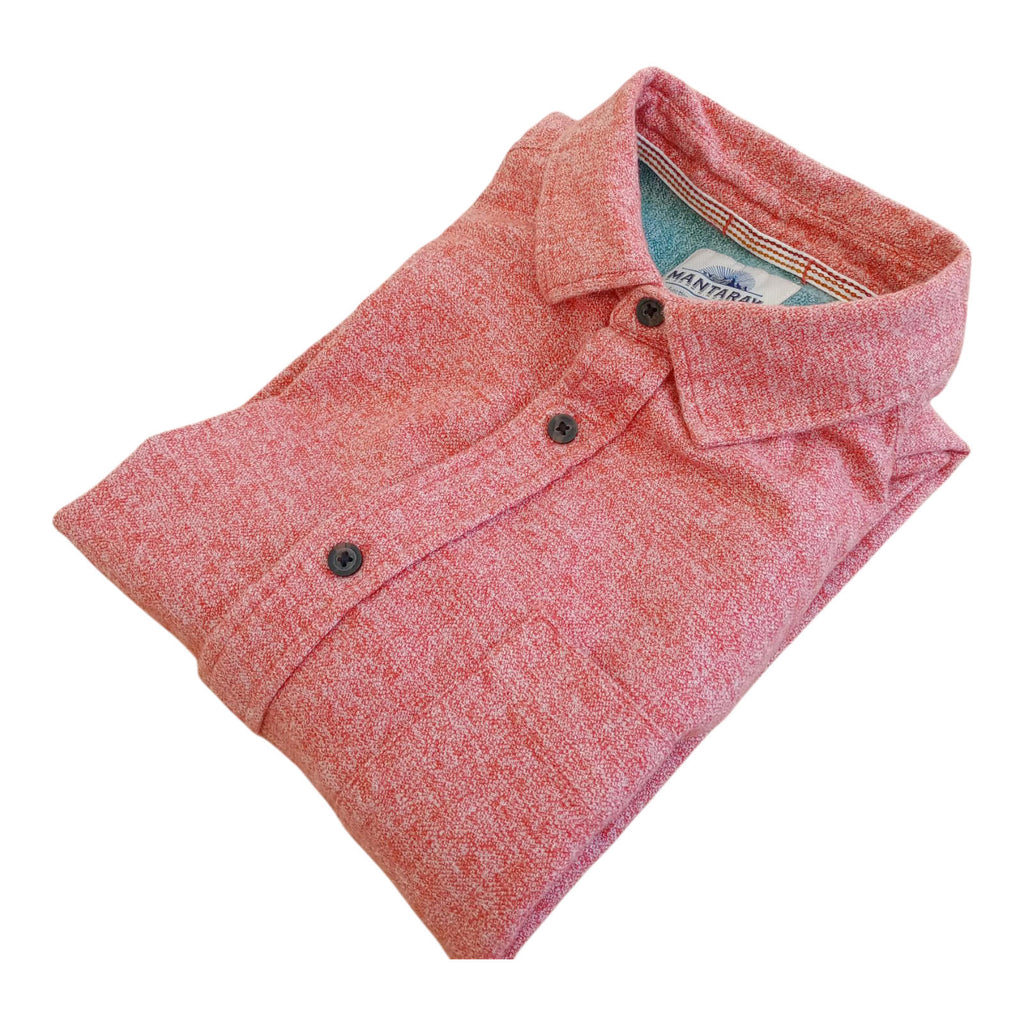Mantary Shirt Orange Long Sleeved Pocket 100% Cotton UK Men's Size S