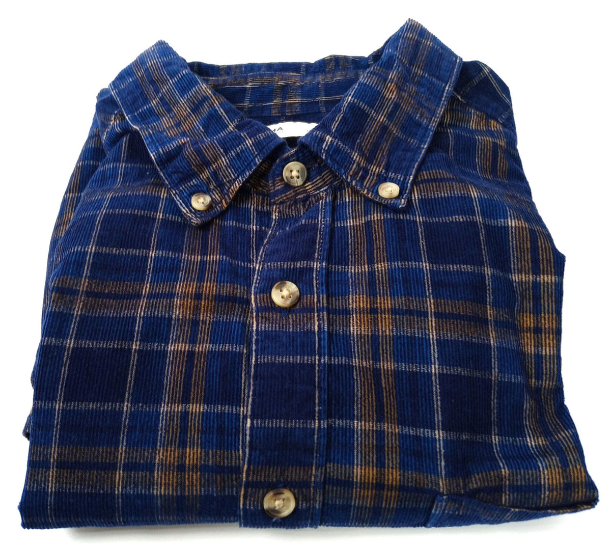 Sonoma Corduroy Shirt Men's UK Size 2XL Blue Check Pocket 100% Cotton Easy Care