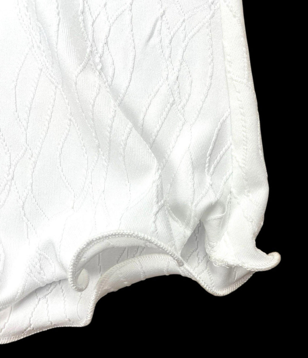 Pretty Little Thing White Midi Skirt High Waist Textured Women's UK Size 16