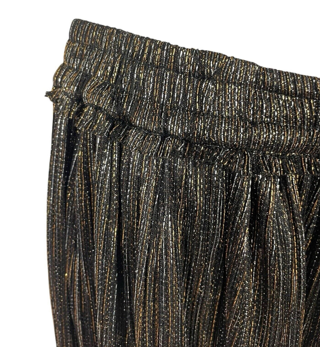 Zara Basic Black & Gold Sparkle Party Skirt Maxi Lined Women's UK Size XS