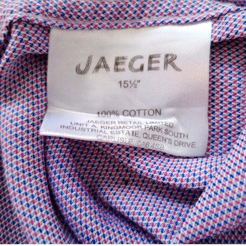 Jaeger Shirt Long Sleeve Light Purple 100% Cotton Men's UK Size M Medium