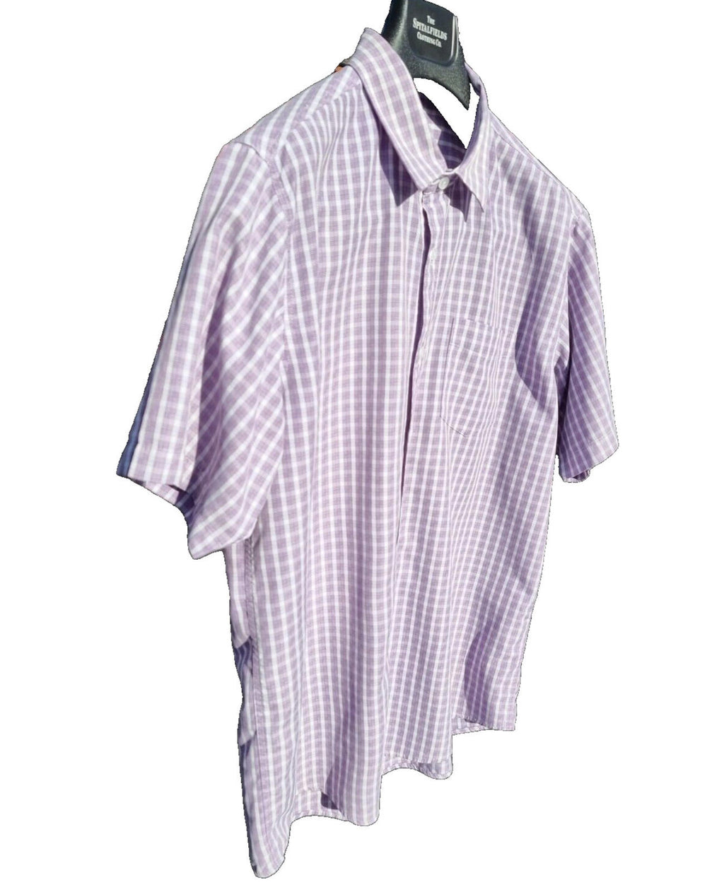 Cotton Traders Shirt Check Short Sleeve 100% Cotton Men's UK Size L Large