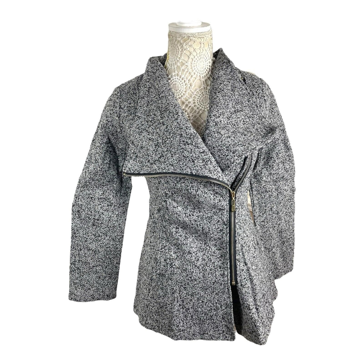 Airydress Coat Jacket Grey Speckled Mid Length Women's UK Size S