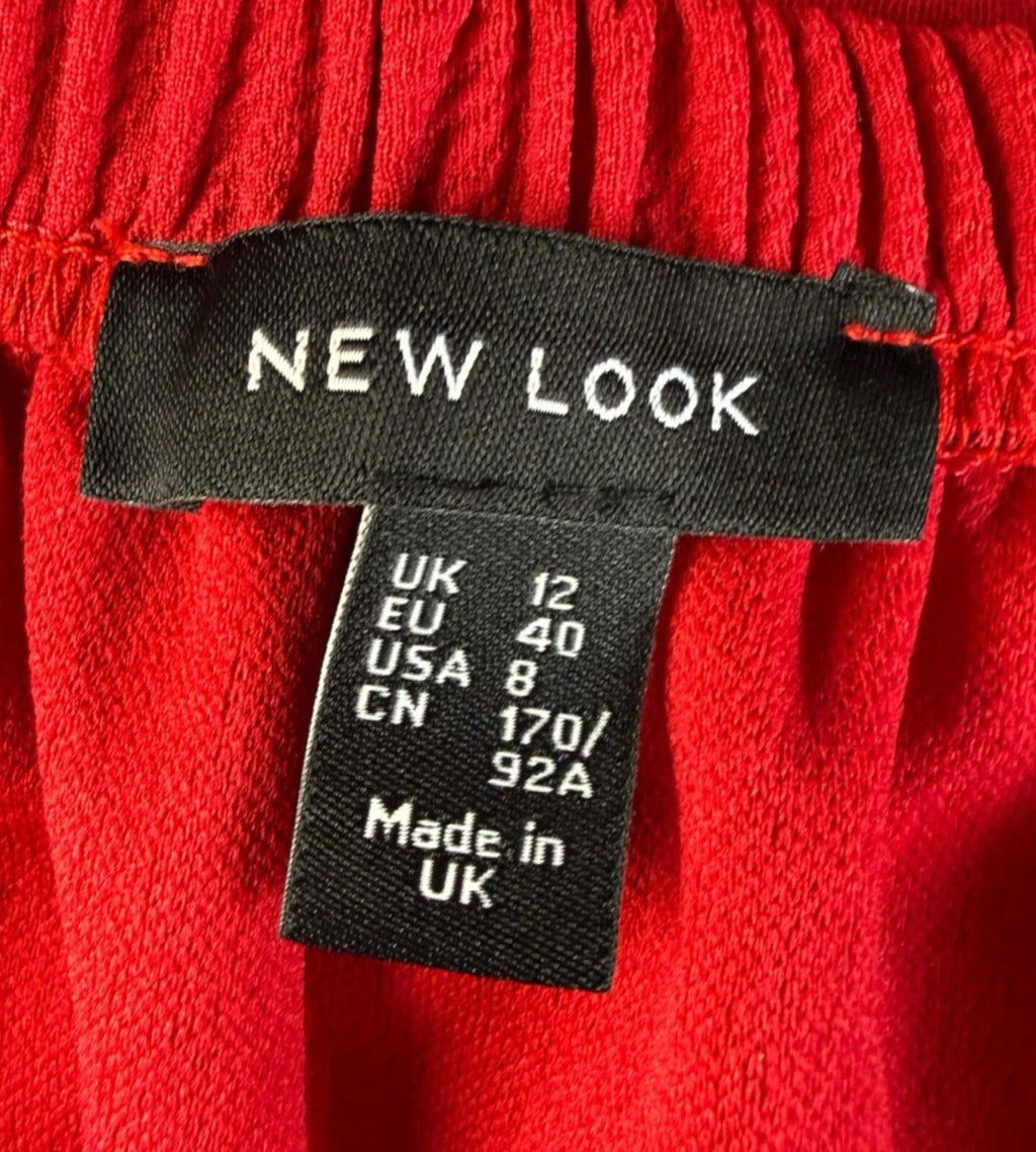 New Look Off Shoulder Mini Dress Women's UK Size 12 Half Sleeve Bright Red