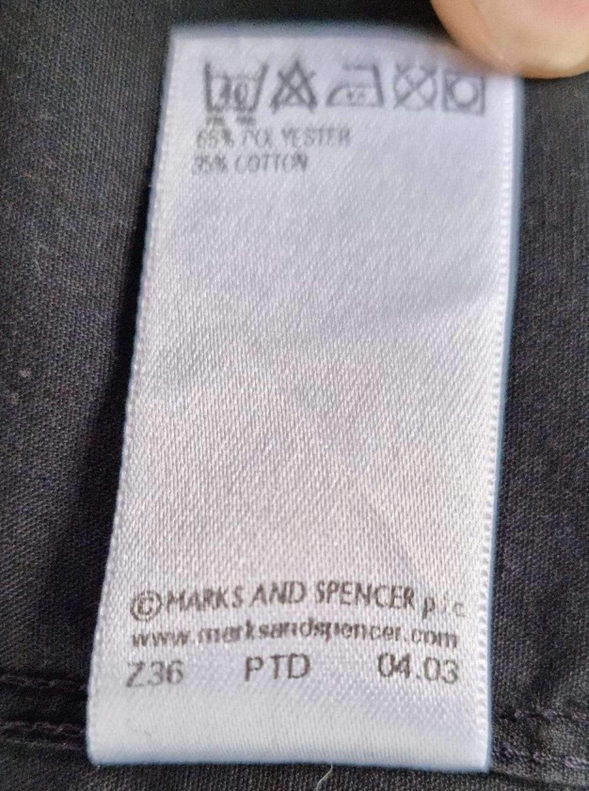 Marks & Spencer Shirt Black Men's 42" - 44" Chest 16" Collar Long Sleeve
