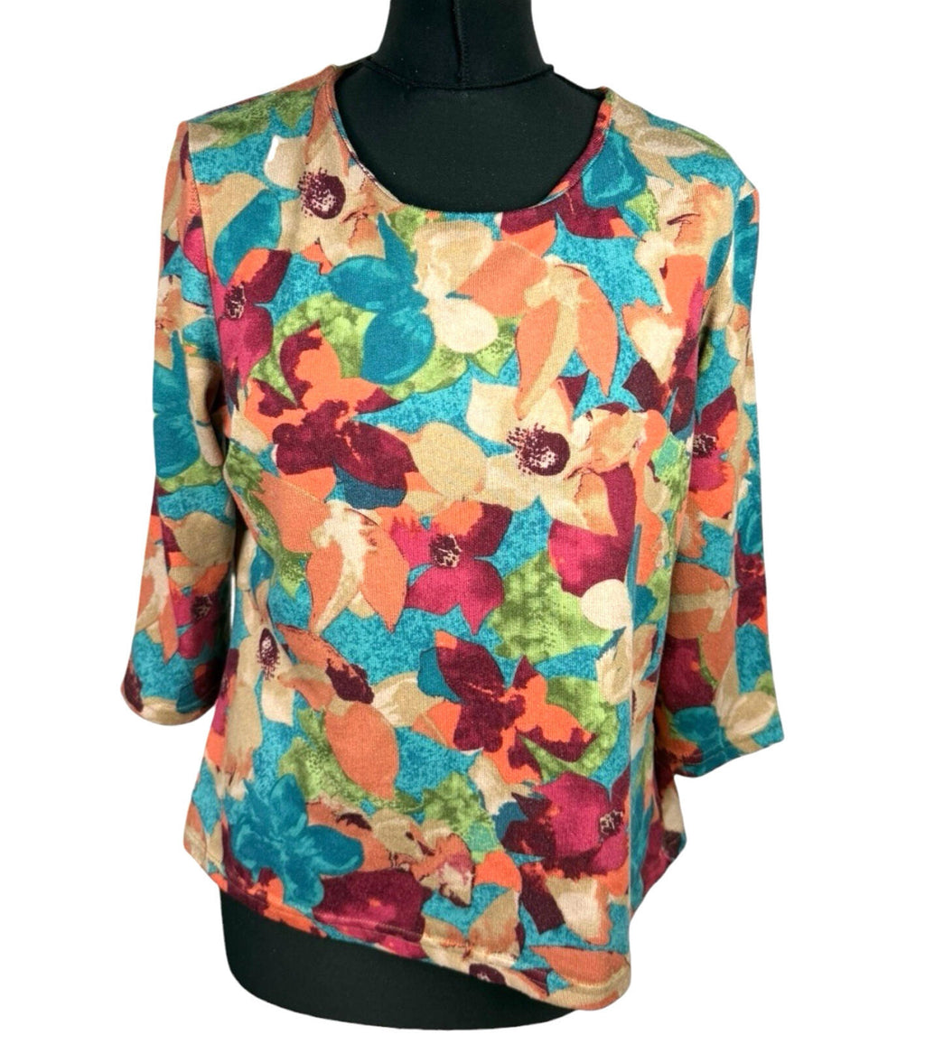 Honer Millburn Multi Honor Millburn Floral Top Women's UK Size 10 3/4 Sleeve Multicolour