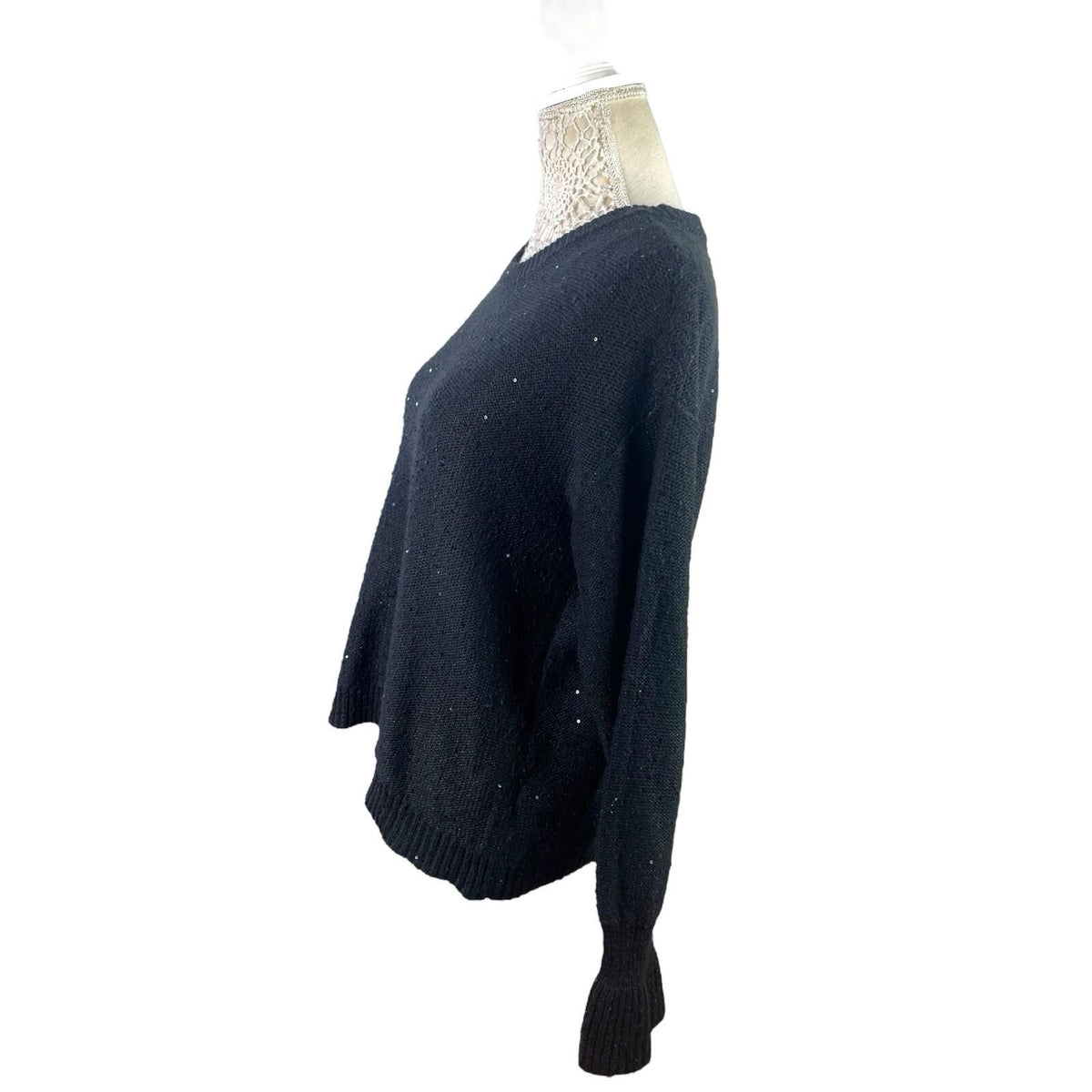 DKNY Jumper Black Knit Sparkle Women's UK Size XL (14)
