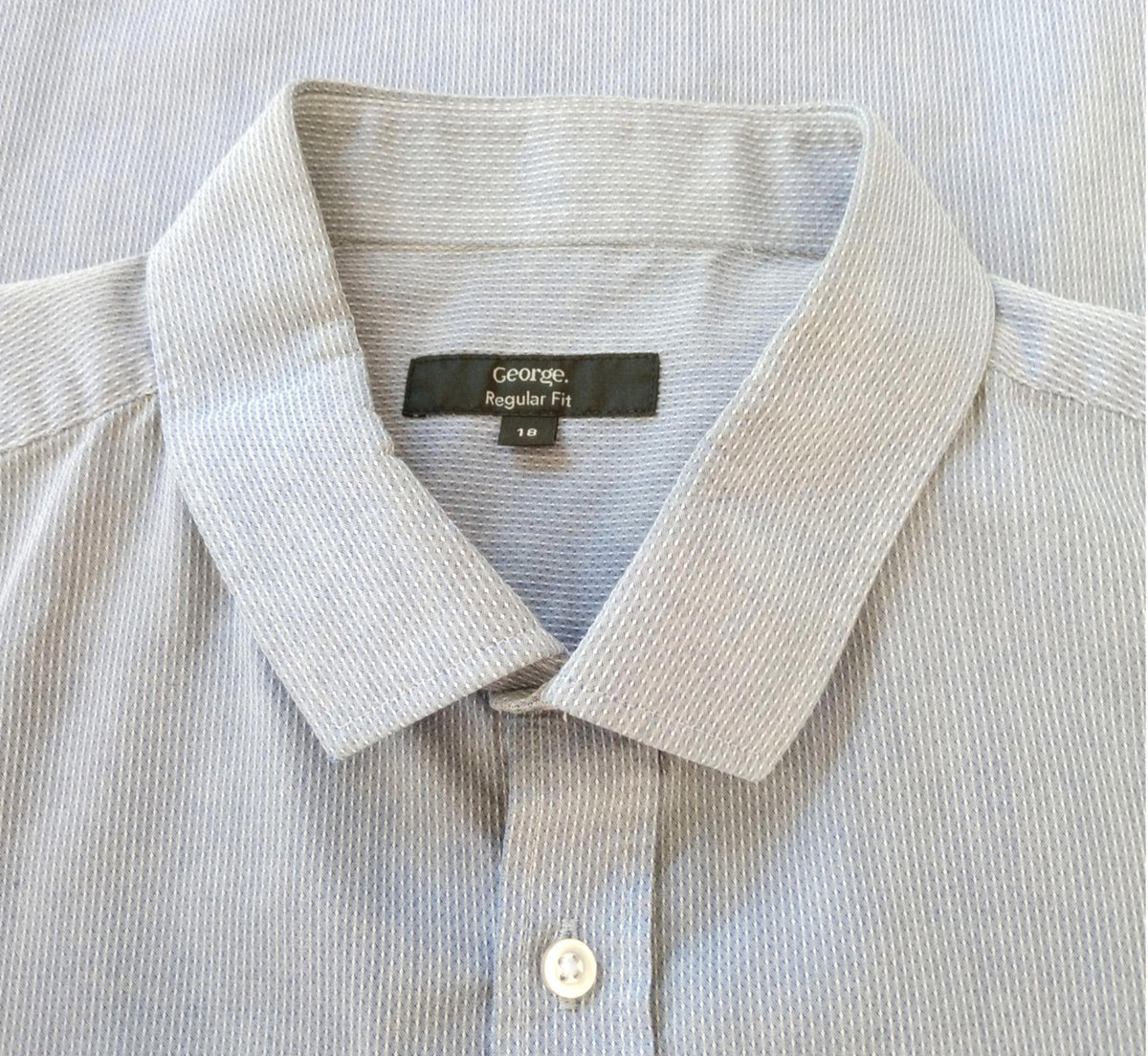 George Shirt Long Sleeve Grey Geometric Easy Care Men's UK Size XXXL 3XL