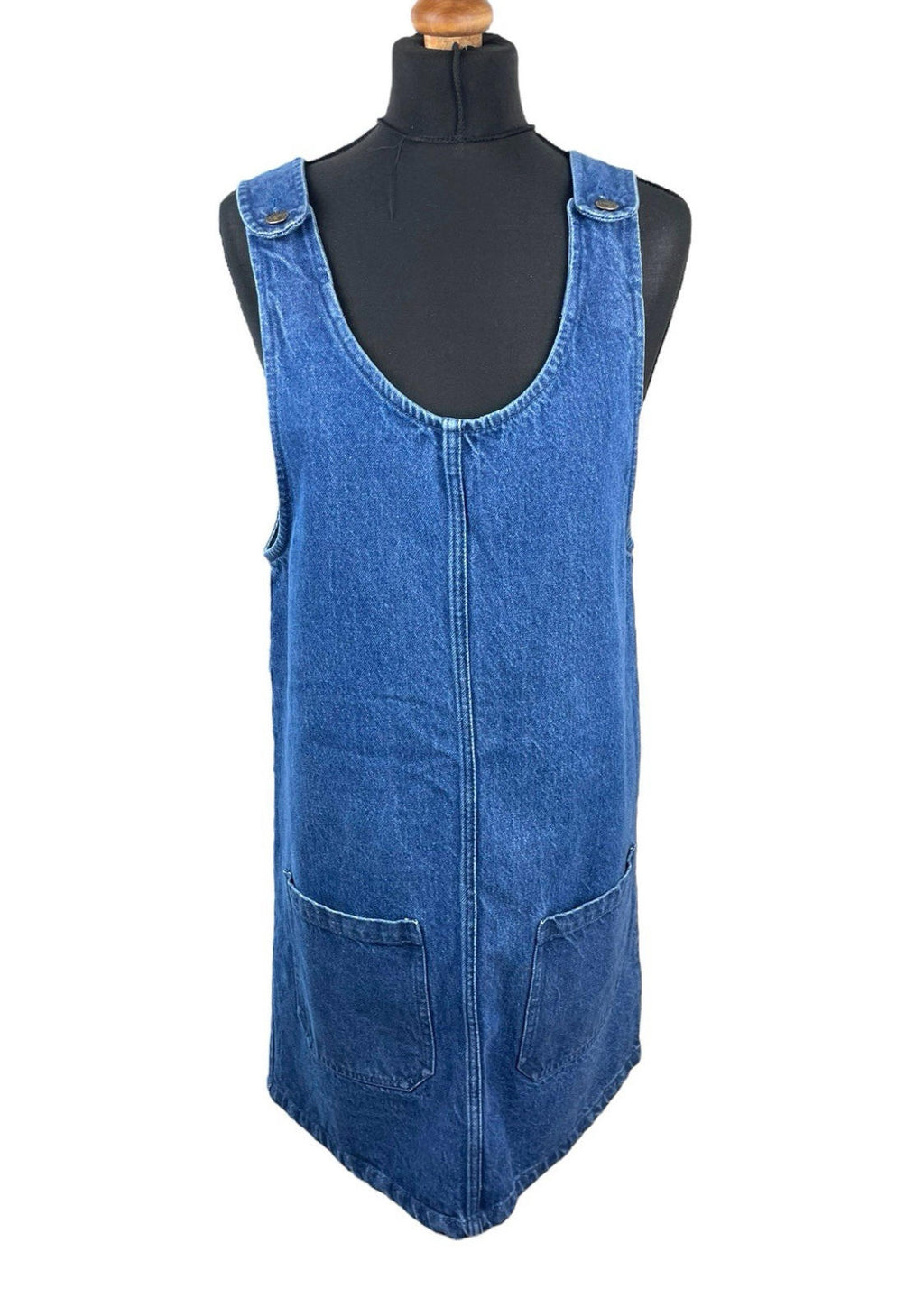 Co Blue Pep & Co Dark Denim Pinafore Mini Dress Women's UK Size 12