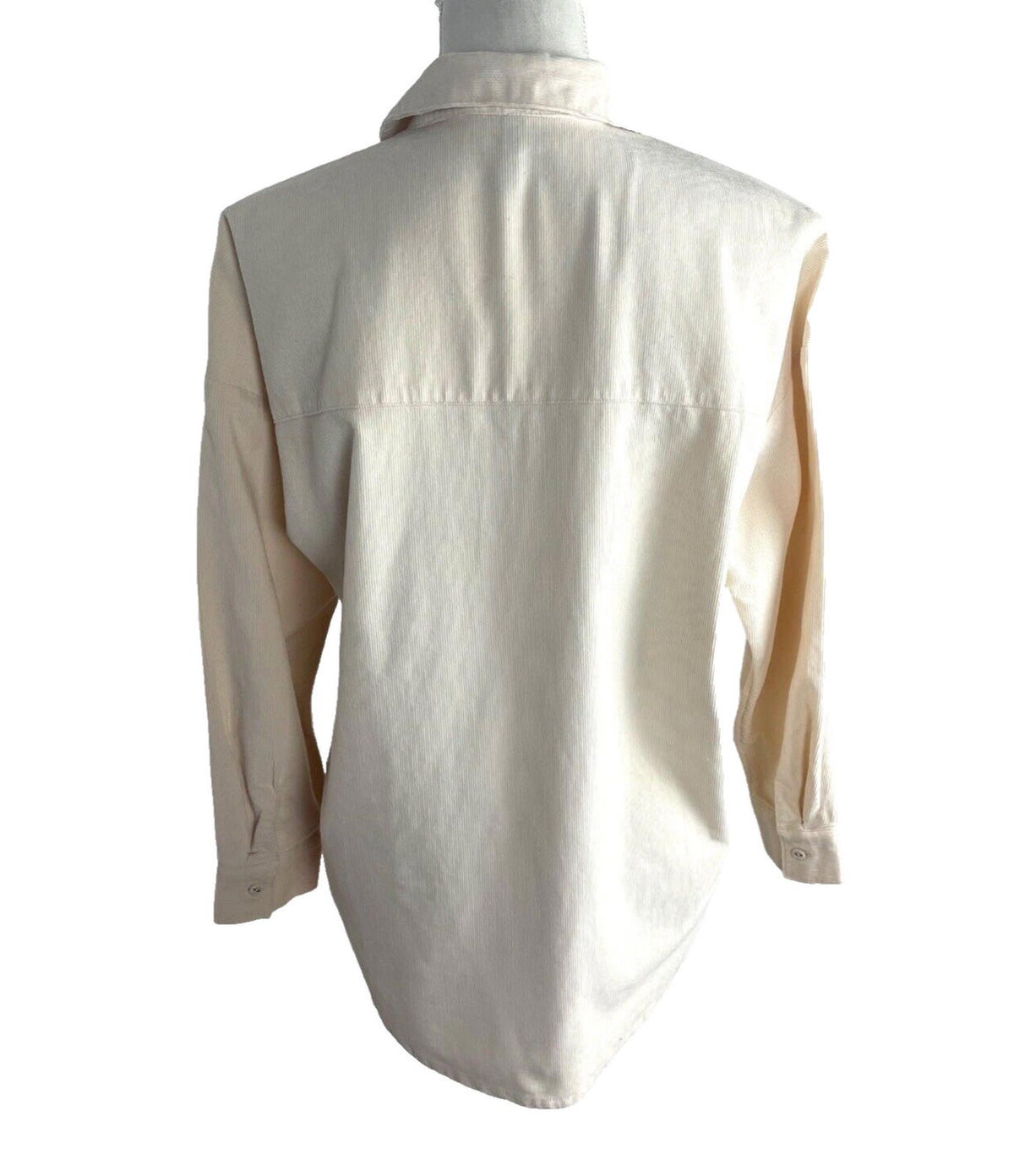 Divided By H&M Cream Over-sized Corduroy Shirt Women's UK Size XXS