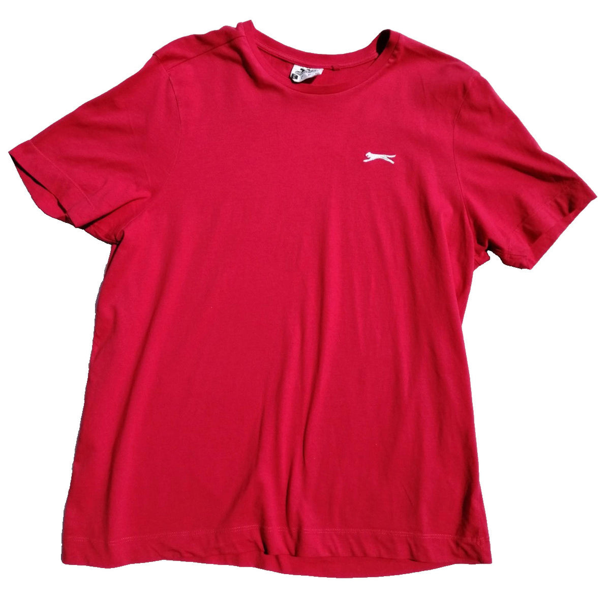 Slazenger T-Shirt Men's UK Size L Red Short Sleeve 100% Cotton Summer