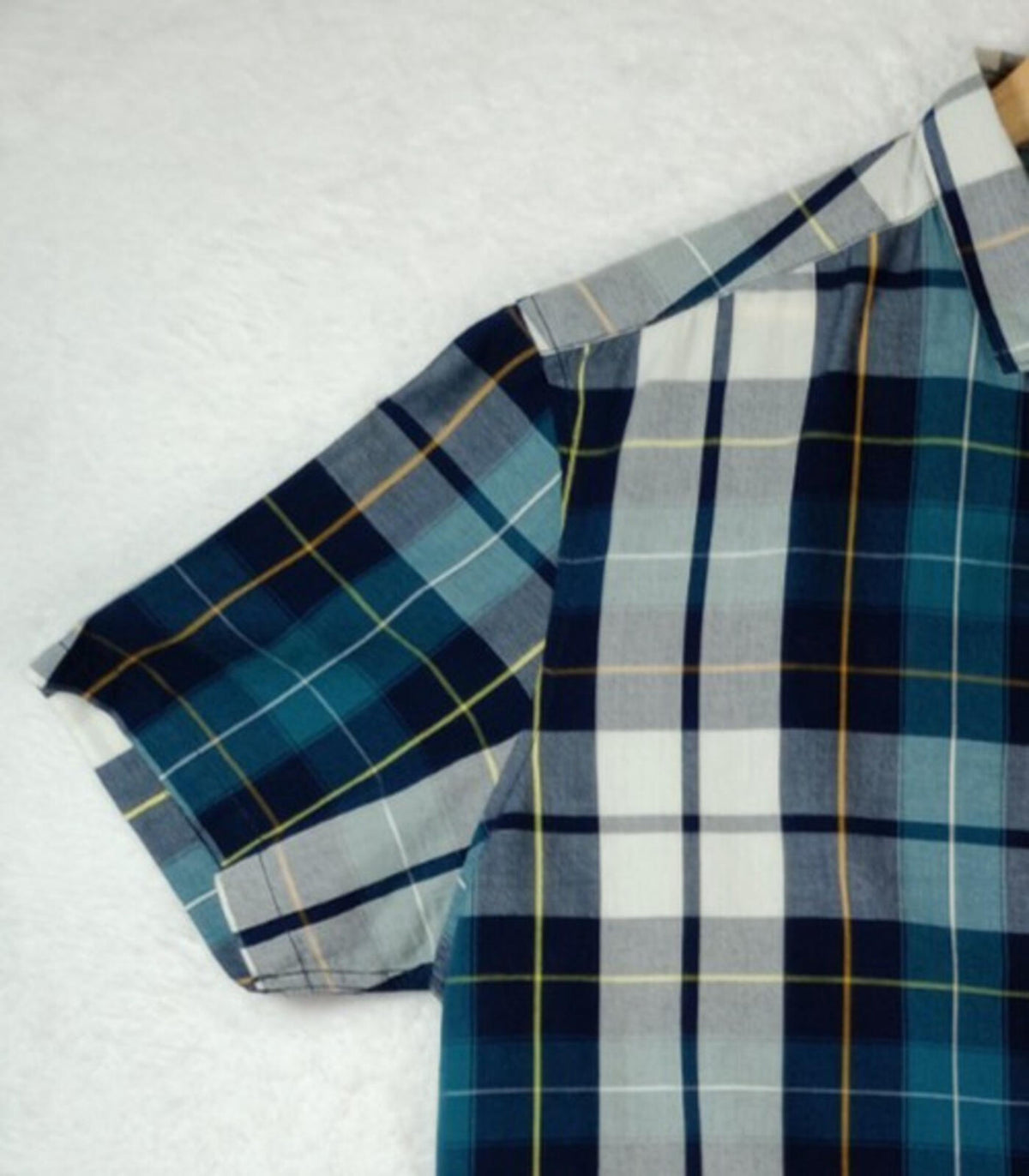 Tu Man Shirt Men's UK Size XL Check Short Sleeve 100% Cotton Pocket