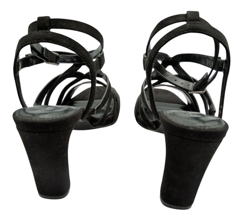 Simply Be Black Simply Be Block Heel Platform Sandals Women's UK Size 4 Black High Strappy Shoes