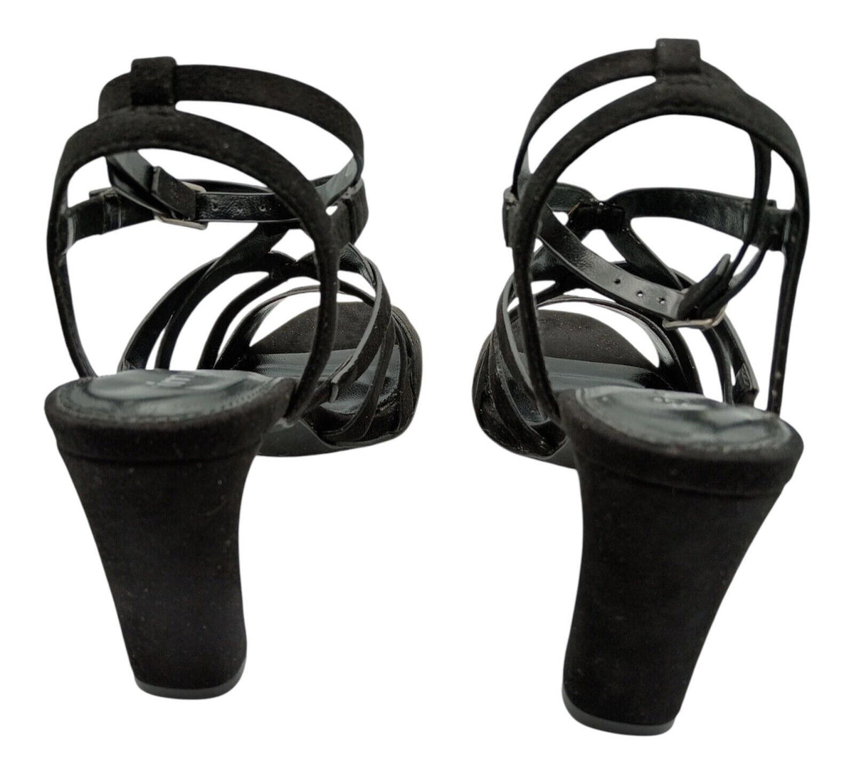 Simply Be Black Simply Be Block Heel Platform Sandals Women's UK Size 4 Black High Strappy Shoes