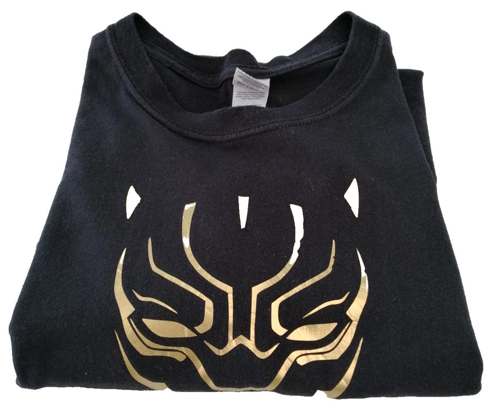 Gildan Black Gold Superhero Graphic Print T-Shirt Men's Size 2XL Crew Neck 100% Cotton
