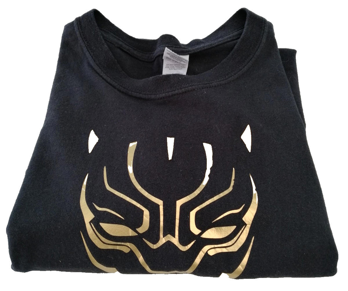 Gildan Black Gold Superhero Graphic Print T-Shirt Men's Size 2XL Crew Neck 100% Cotton