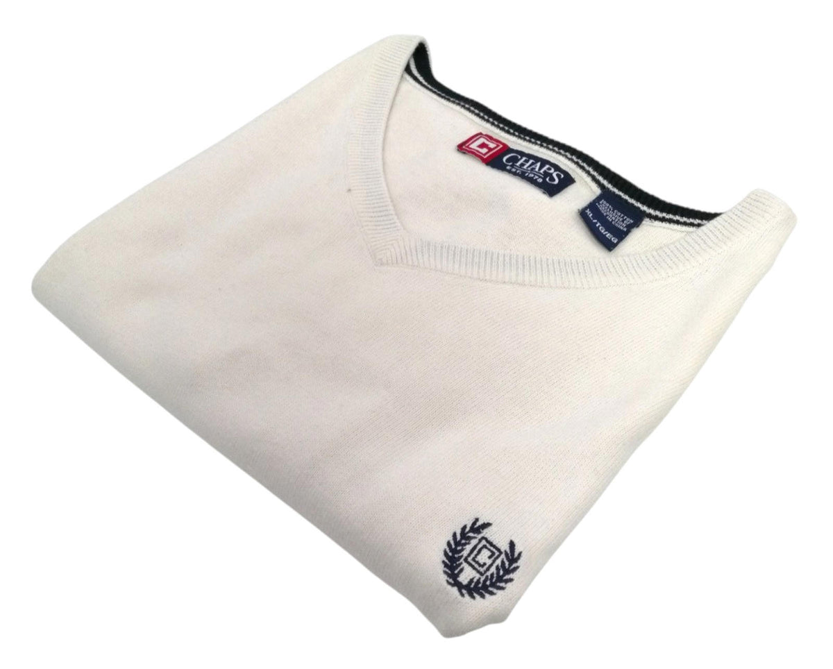 Chaps Cream Chaps Ralph Lauren Jumper Vest Men's Size XL Sweater Sleeveless Cream Cotton