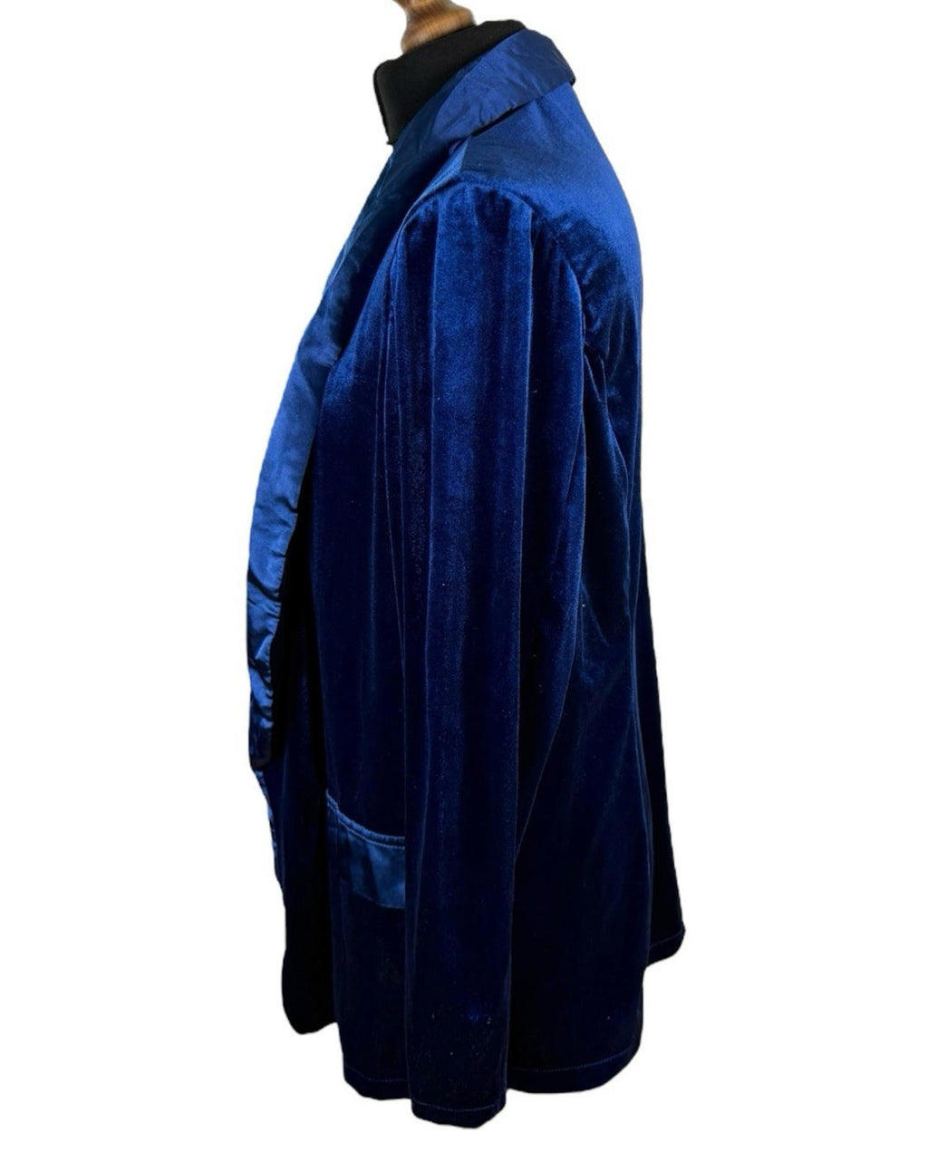 Shein Blue Velour Blazer Jacket Collared Women's UK Size XL (14-16)