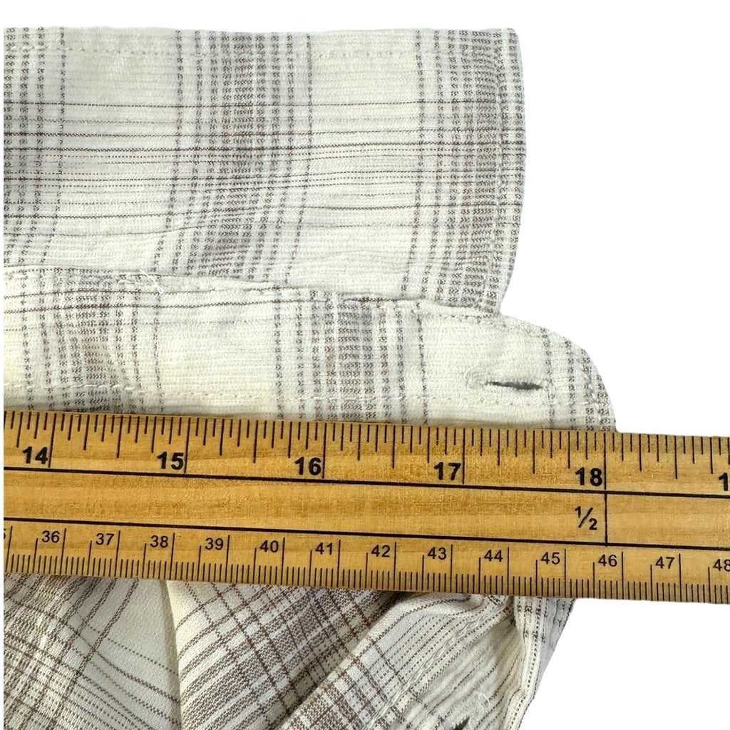 George Corduroy Shirt Men's UK Size M Beige Check Long Sleeve Pocket Loose Fit