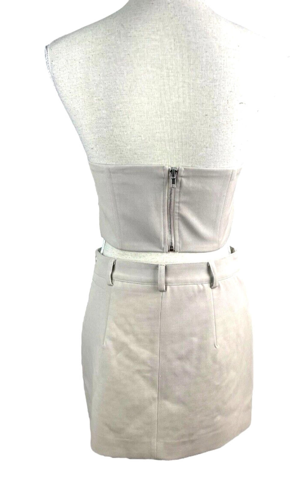 Nasty Gal Beige Studded Skirt And Crop Top Co-Ord Set Women's UK Size 10