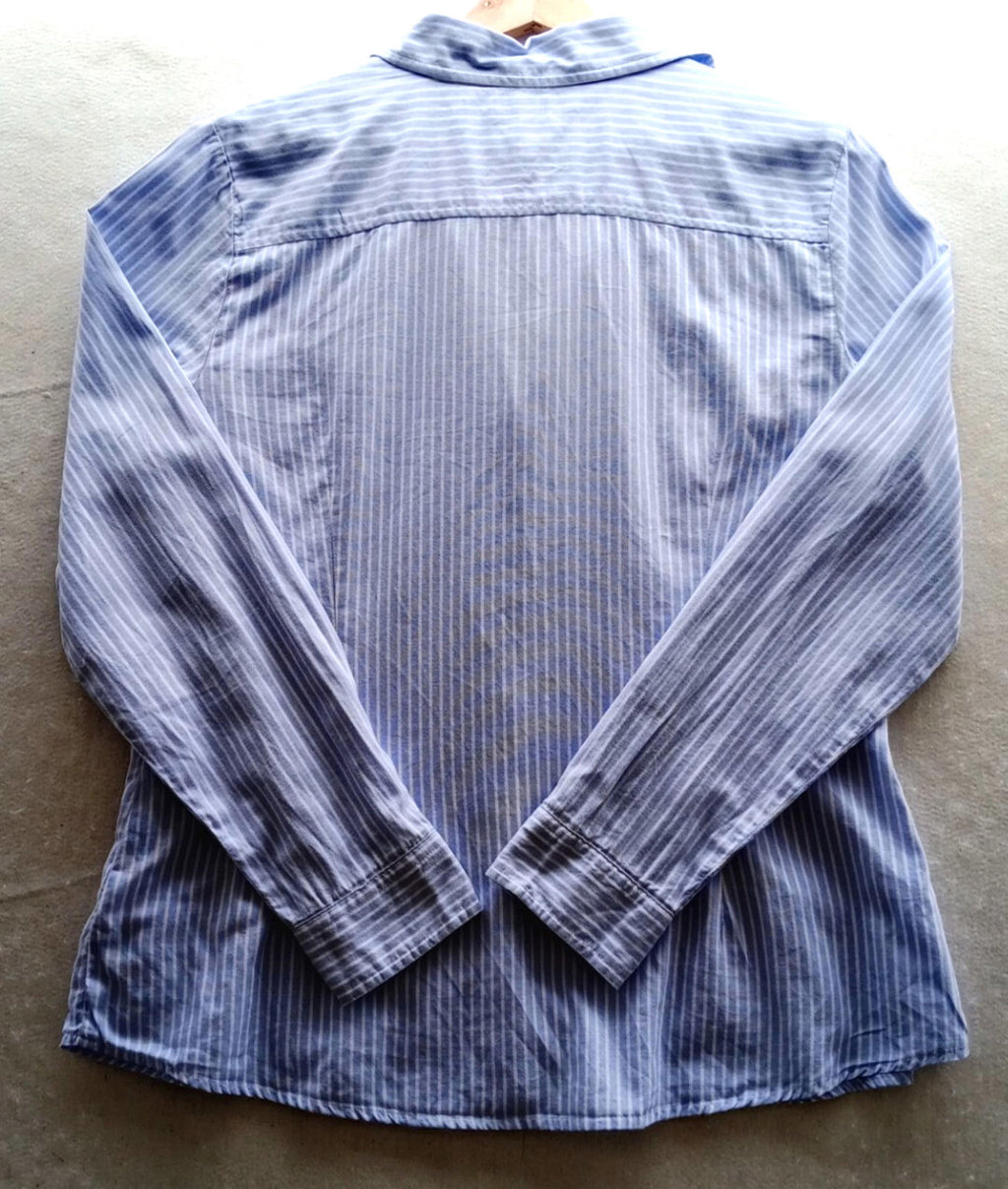 Tommy Hilfiger Shirt Men's UK Size XL Blue Striped Long Sleeve Pockets Easy Care