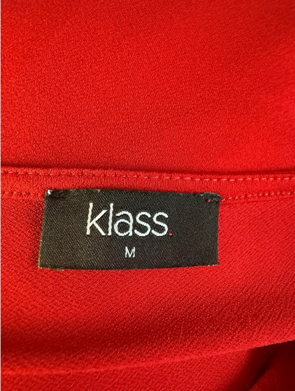 Klass Red Klass Bright Red Blouse 3/4 Sleeve Gold Buckle Detail Women's UK Size M