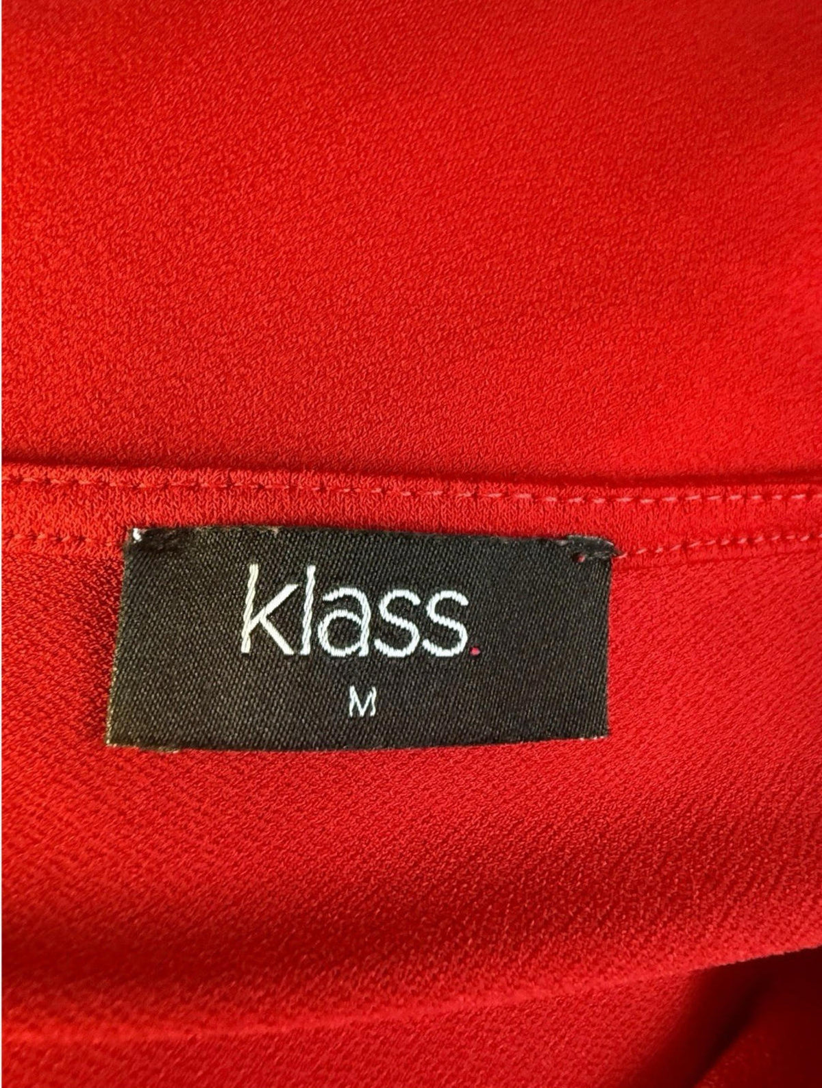 Klass Red Klass Bright Red Blouse 3/4 Sleeve Gold Buckle Detail Women's UK Size M