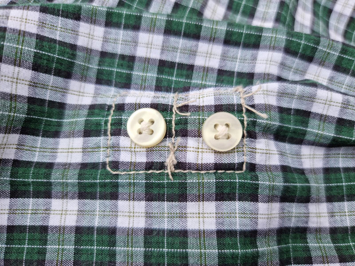 Burton Shirt Green Check Long Sleeve 100% Cotton Men's UK Size M Medium